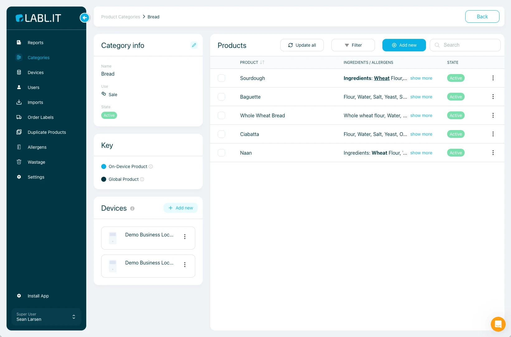 Labl.it back office dashboard